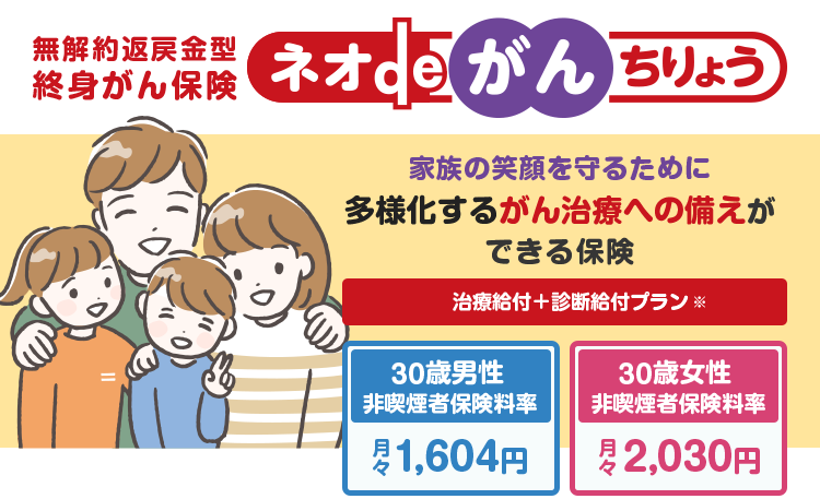 無解約変戻金型終身がん保険 ネオdeがんちりょう